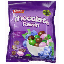 Bonbons au chocolat et aux raisins secs au chocolat faible en gras
